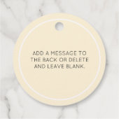 Gele Gelukkige Paashaas Bedankjes Labels (Achterkant)