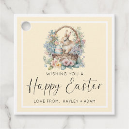 Gele Gelukkige Paashaas Bedankjes Labels