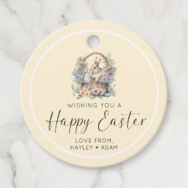 Gele Gelukkige Paashaas Bedankjes Labels