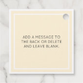 Gele Gelukkige Paashaas Bedankjes Labels (Achterkant)