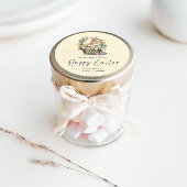 Gele Gelukkige Paashaas Ronde Sticker