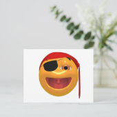 Gele gelukkige piraat met een oogpatch briefkaart (Staand voorkant)