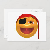 Gele gelukkige piraat met een oogpatch briefkaart (Voorkant / Achterkant)