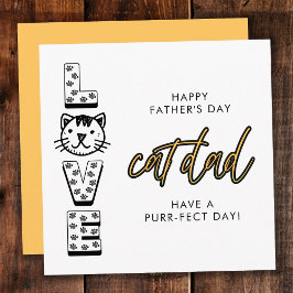 Gele Gelukkige Vaderdag Van De Kat Purrfect Kaart