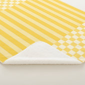 Gele geometrische checkers en strepen sherpa deken (3/4)