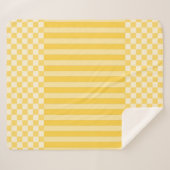 Gele geometrische checkers en strepen sherpa deken (Voorkant (horizontaal))