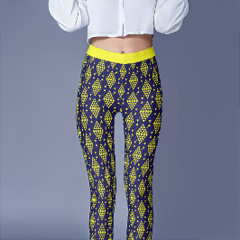 Gele geometrische driehoeken leggings