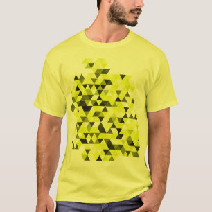 Gele geometrische driehoeken Patroon T-shirt