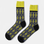 Gele geometrische driehoeken sokken (Links)