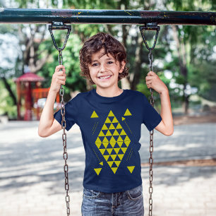 Gele geometrische driehoeken t-shirt