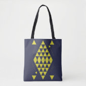 Gele geometrische driehoeken tote bag (Voorkant)