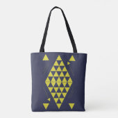 Gele geometrische driehoeken tote bag (Achterkant)