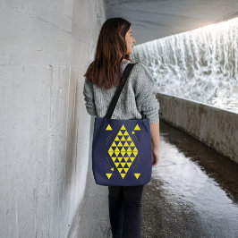 Gele geometrische driehoeken tote bag