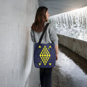 Gele geometrische driehoeken tote bag