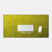 Gele geometrische mesh-patroon monogram bureaumat (Keyboard & Muis)