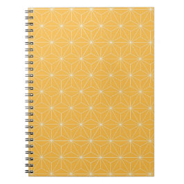 Gele geometrische spiraalnotitieboek notitieboek