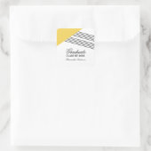 Gele Geometrische Stripe Afstuderen Stickers (Tas)