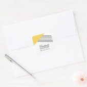 Gele Geometrische Stripe Afstuderen Stickers (Envelop)