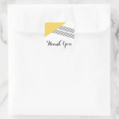 Gele Geometrische Stripe Dank u Stickers (Tas)