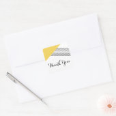 Gele Geometrische Stripe Dank u Stickers (Envelop)