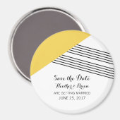 Gele Geometrische Stripe sparen de Magnet van de D (Voorkant / Achterkant)