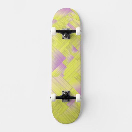 Gele geometrische zalen persoonlijk skateboard (Voorkant)
