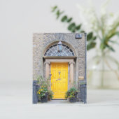 Gele Georgische deur in Dublin Feestdagenkaart (Staand voorkant)