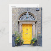 Gele Georgische deur in Dublin Feestdagenkaart (Voorkant / Achterkant)