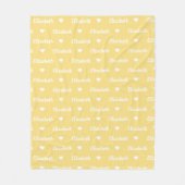 Gele gepersonaliseerde naam fleece deken (Voorkant)