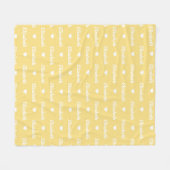 Gele gepersonaliseerde naam fleece deken (Voorkant (Horizontaal))