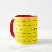 gele gepersonaliseerde typografie mok (Voorkant links)