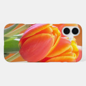 Gele Gerande Oranje Tulp Foto iPhone Hoesje (Achterkant horizontaal)