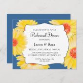 Gele Gerber Daisies repetitie diner Kaart (Voorkant / Achterkant)