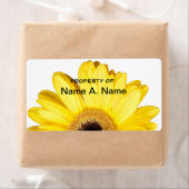 Gele Gerber Daisy Close Foto Etiket (Insitu)