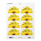 Gele Gerber Daisy Close Foto Etiket (Full Sheet)