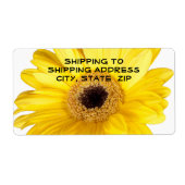 Gele Gerber Daisy Close Foto Etiket (Voorkant)