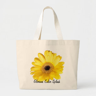 Gele Gerber Daisy Close Foto Grote Tote Bag