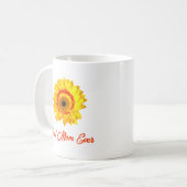 Gele Gerber Daisy Gepersonaliseerd Beste Mam ooit Koffiemok (Voorkant links)