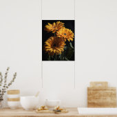 Gele Gerbera Daisy Art Print Poster (Keuken)