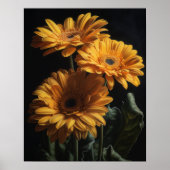 Gele Gerbera Daisy Art Print Poster (Voorkant)