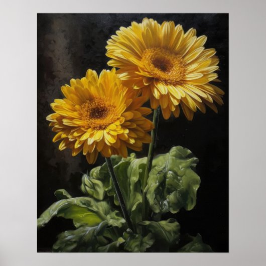 Gele Gerbera Daisy Art Print Poster (Voorkant)