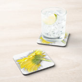 gele gerbera daisy bier onderzetter (Rechterzijde)