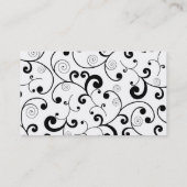 Gele Gerbera Daisy Black & White Scroll Visitekaartje (Achterkant)