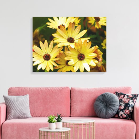 Gele Gerbera Daisy Bloemen Canvas Art (Insitu (Woonkamer))