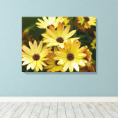 Gele Gerbera Daisy Bloemen Canvas Art Afdruk (Insitu (Houten vloer))