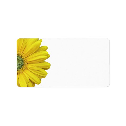 Gele Gerbera Daisy Bruiloft Blank Adresetiketten Etiket (Voorkant)