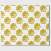 Gele gerbera daisy cadeaupapier (Vlak)