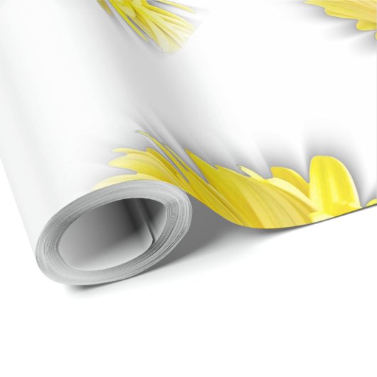 gele gerbera daisy cadeaupapier (Rol Hoek)