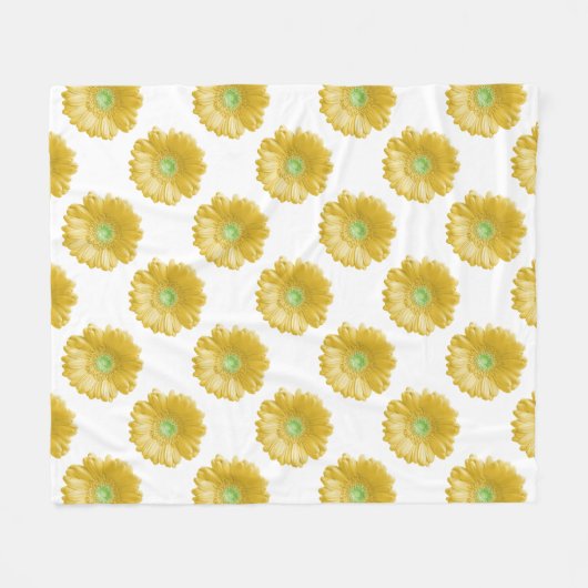 Gele gerbera daisy fleece deken (Voorkant (Horizontaal))