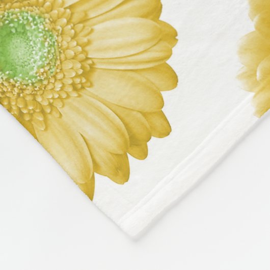 Gele gerbera daisy fleece deken (Hoek)